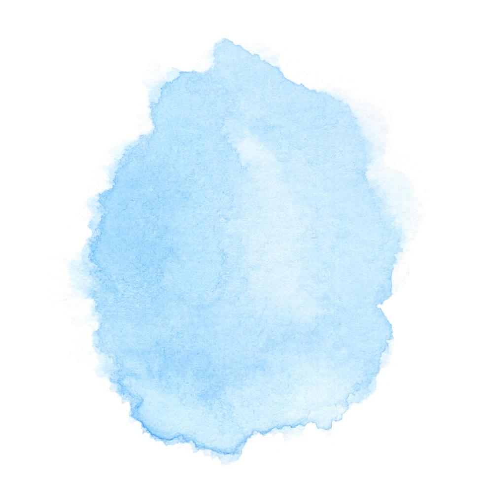 Abstract blue watercolor on white background.The color splashing on the paper.It is a hand drawn. photo