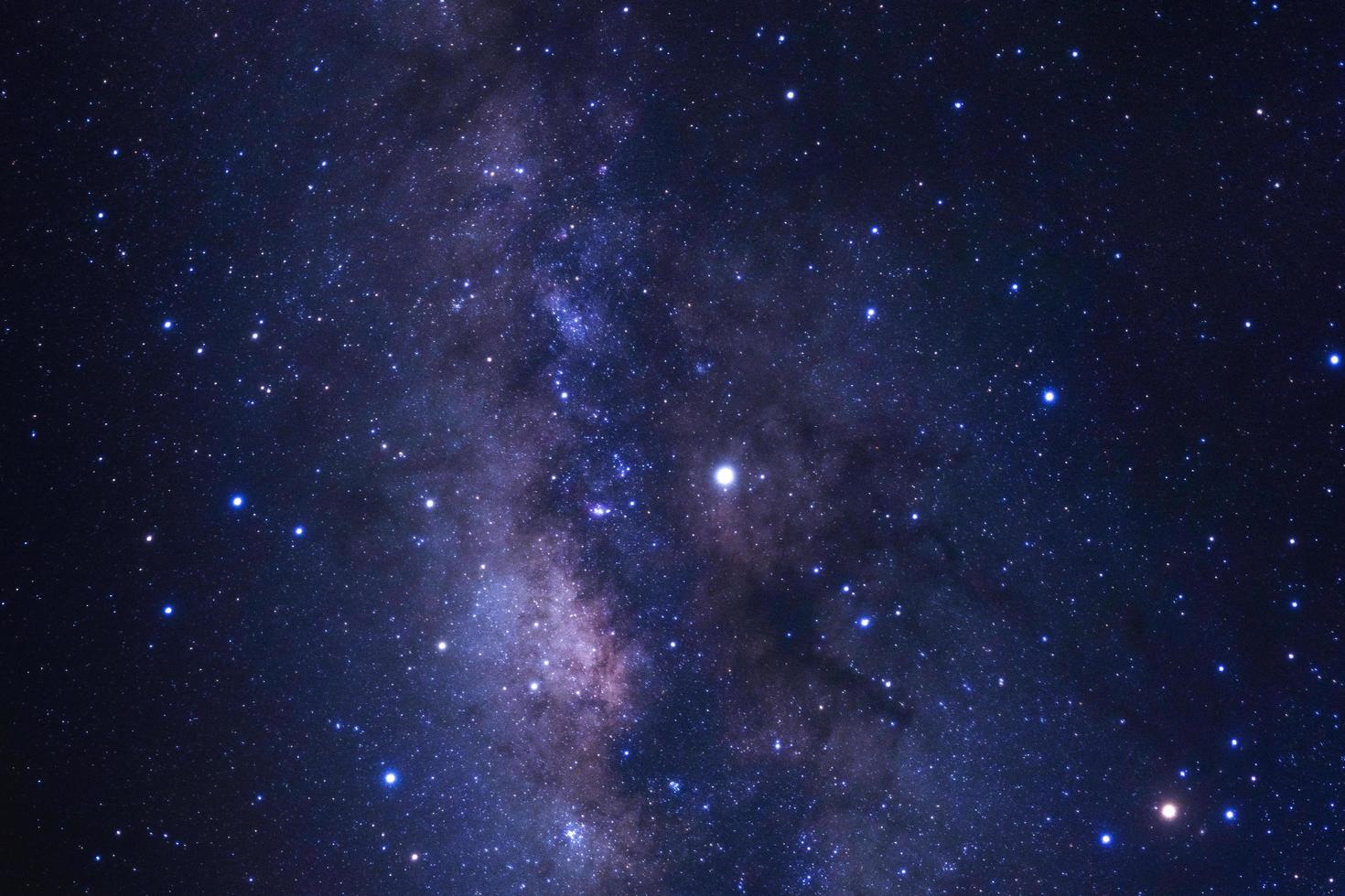 Close up of clearly milky way galaxy with stars and space dust in the universe photo
