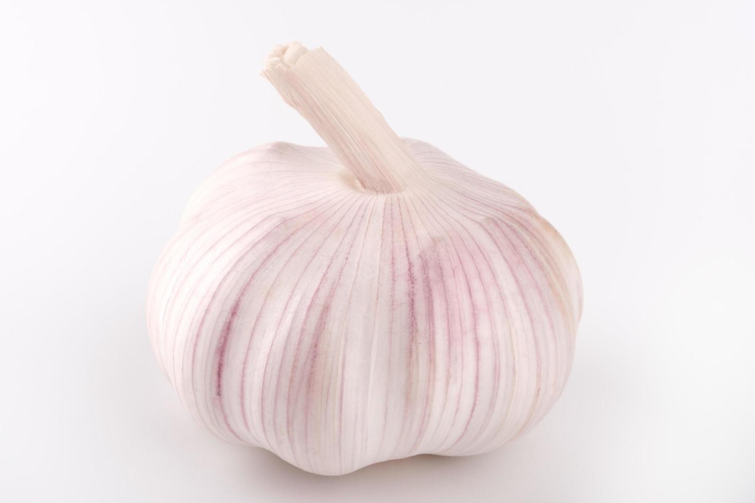 Fresh garlic on white background photo