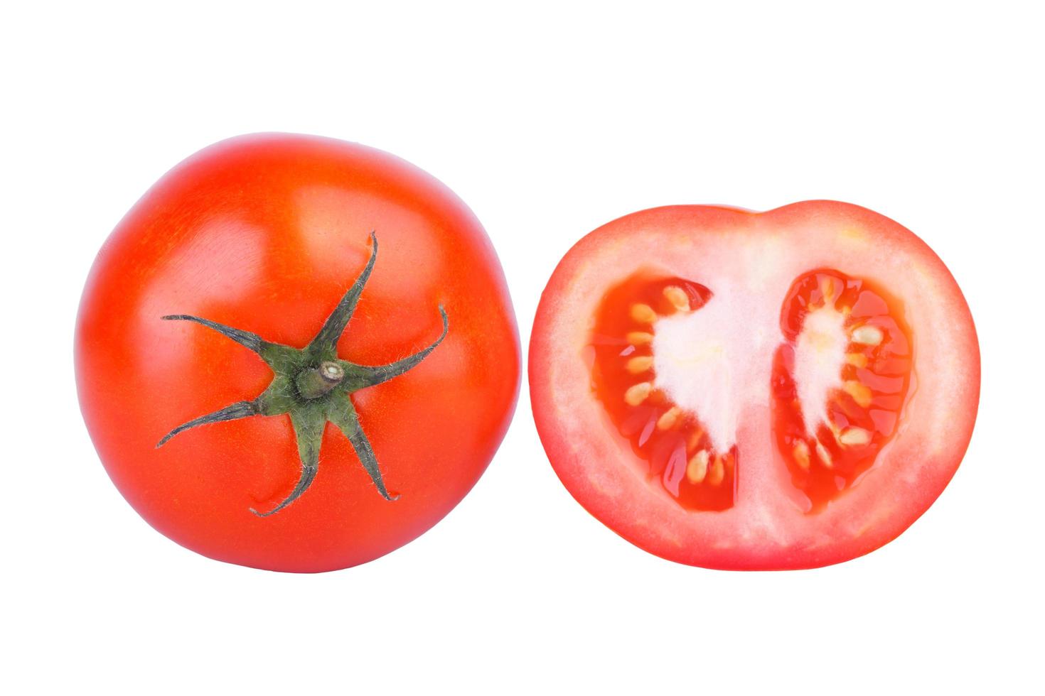 fresh tomato isolated on white background photo