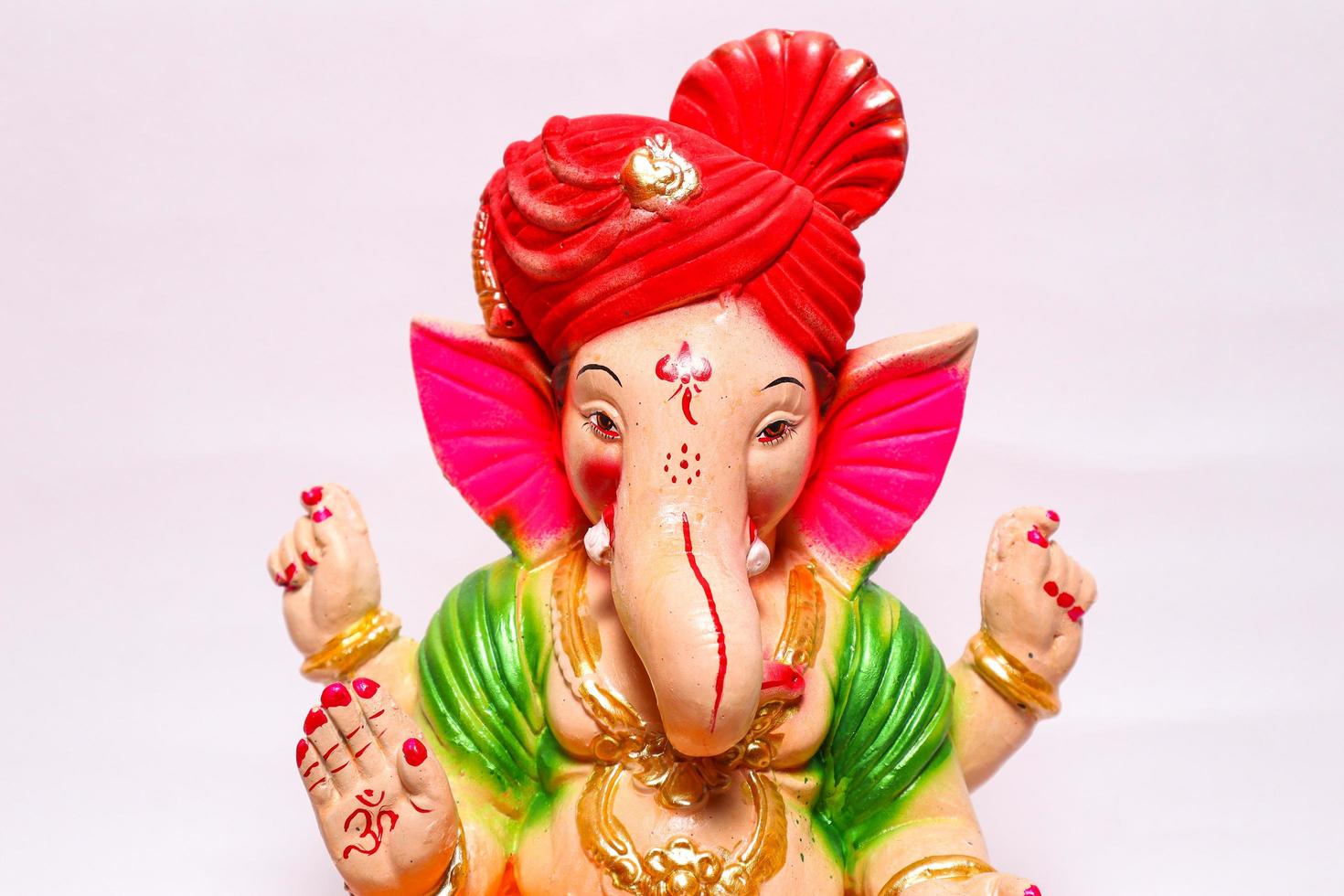 Happy Ganesh Chaturthi Greeting Card design with lord ganesha idol photo