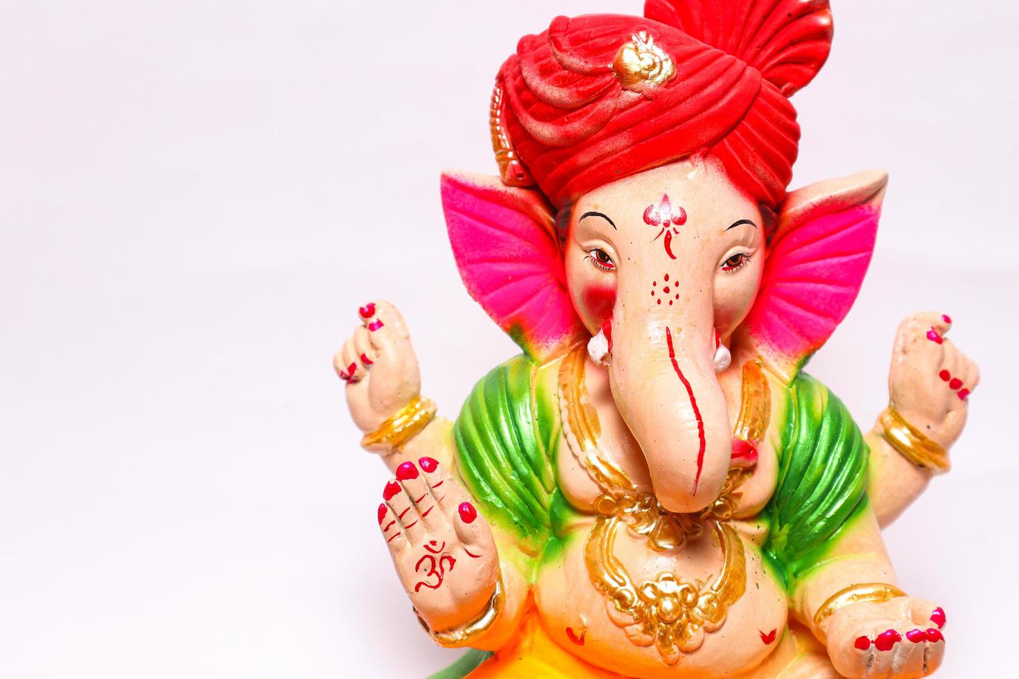 Happy Ganesh Chaturthi Greeting Card design with lord ganesha idol photo