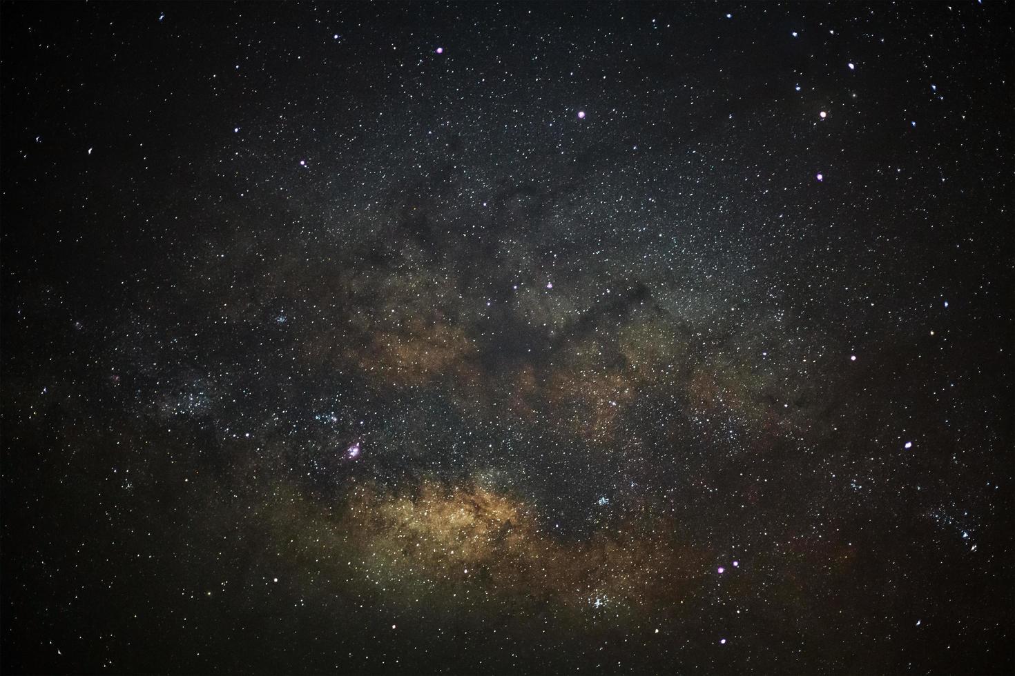 Close-up milky way galaxy with stars and space dust in the universe, Long exposure photograph, with grain. photo