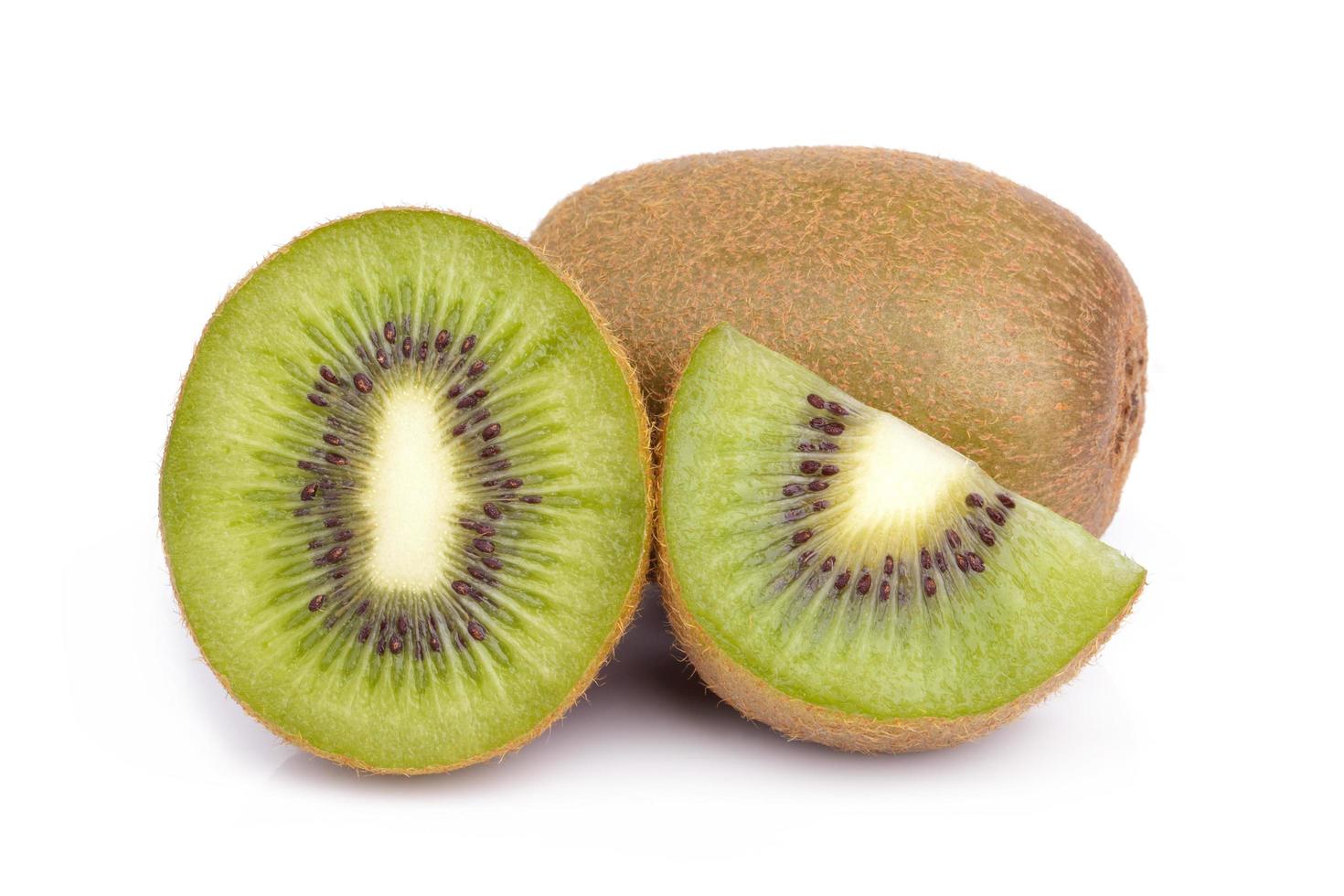 Sliced kiwi fruit isolated on white background photo
