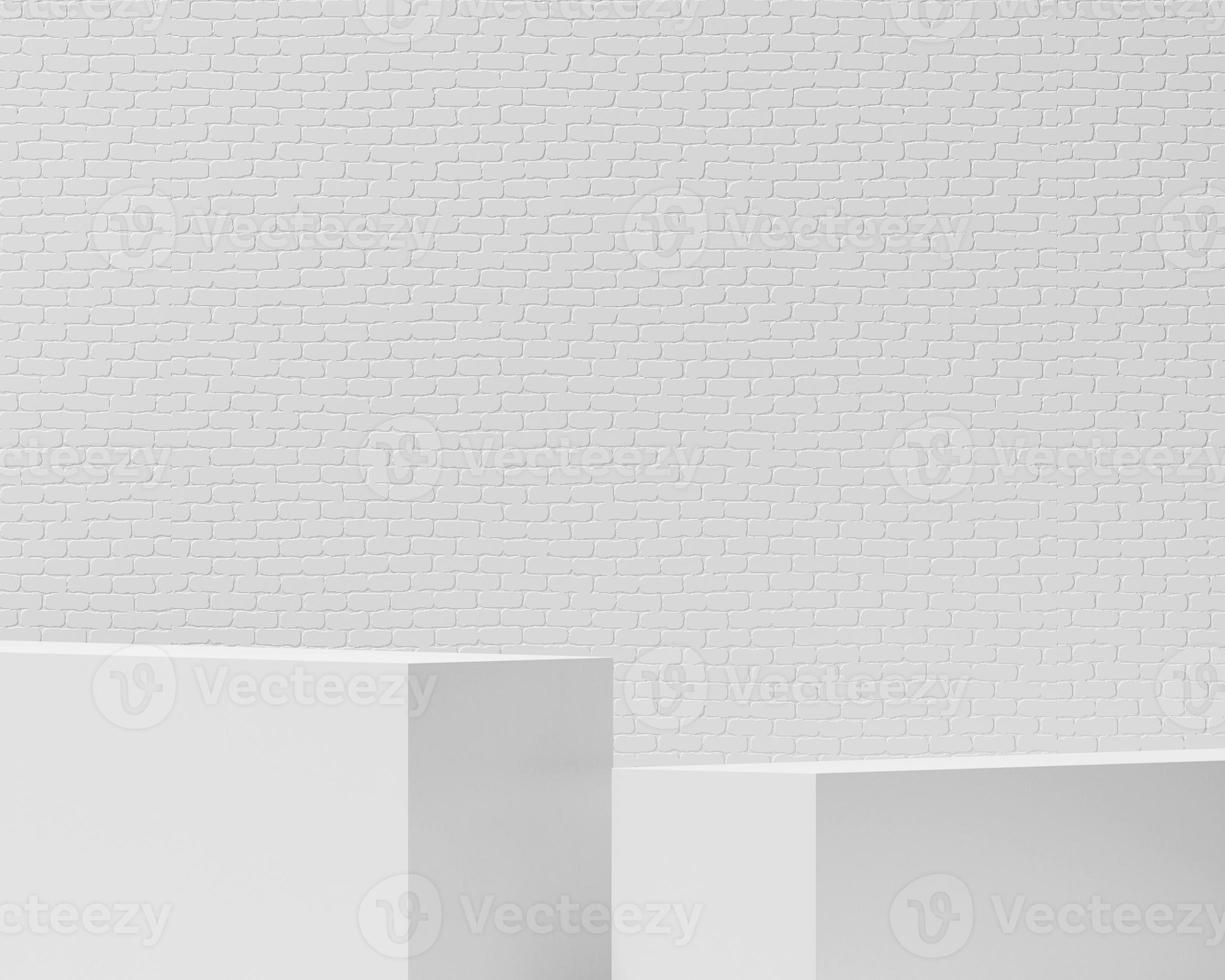 3D rendering white platform podium product presentation backdrop photo