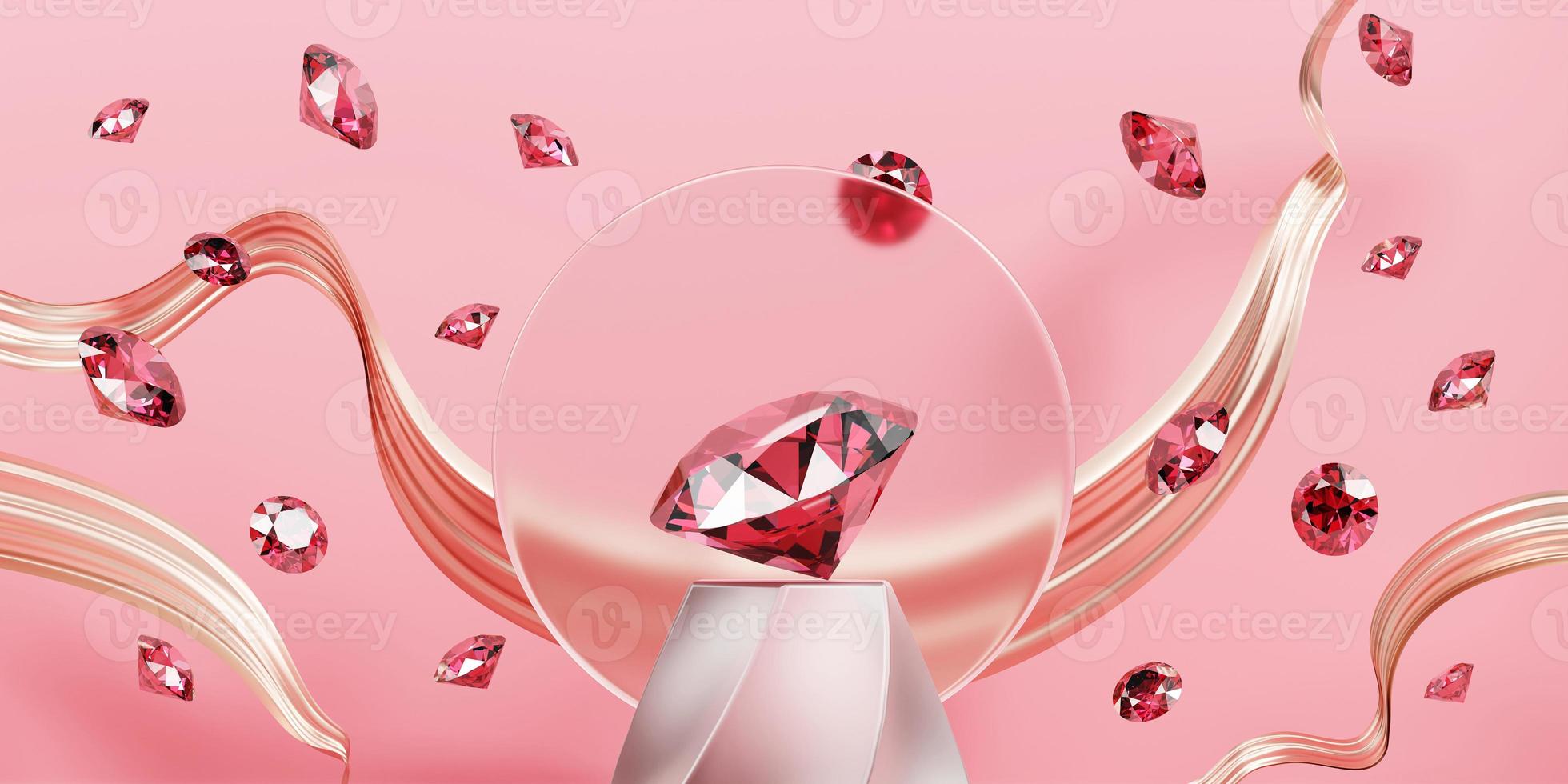 Ruby Gem Diamond group falling background 3d rendering photo