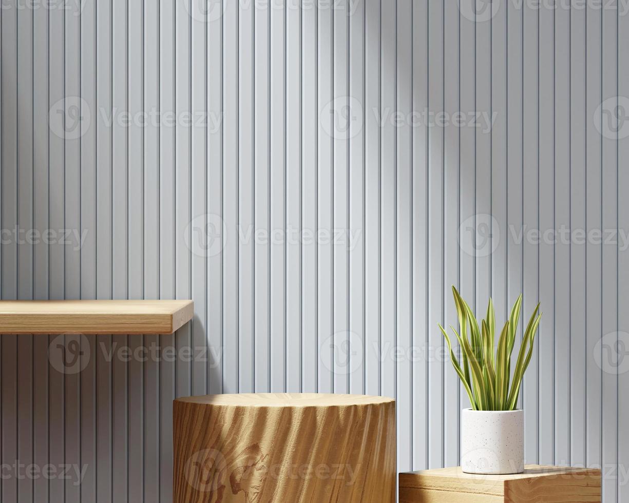 3D rendering abstract wooden platform podium product presentation backdrop photo