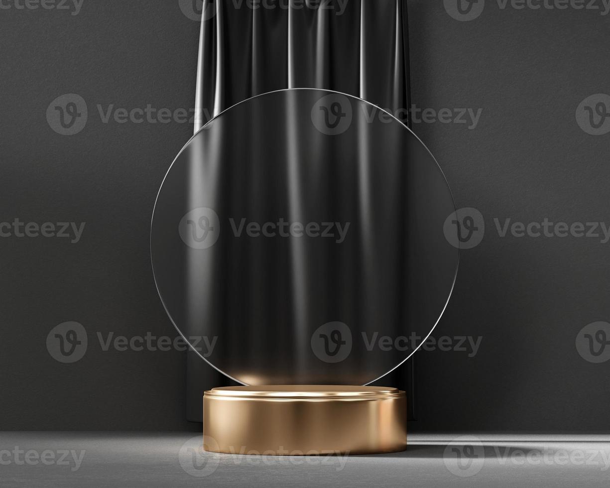 3D rendering abstract gold platform podium product presentation backdrop photo
