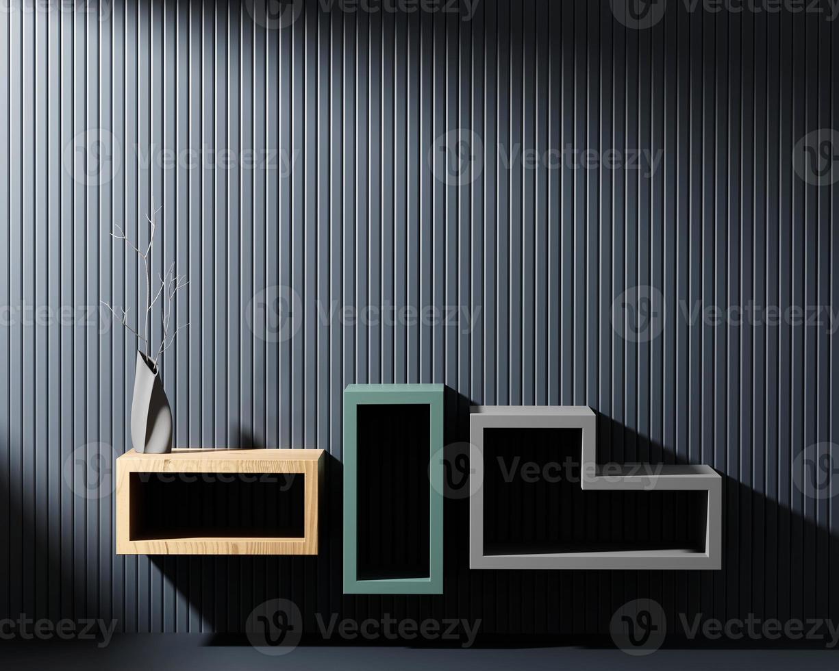 Abstract Minimal Modern Shelf For Product Display Showcase 3D Rendering photo