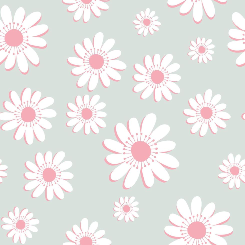 Daisy dream pattern with beautiful pastel color, trendy floral seamless pattern vector