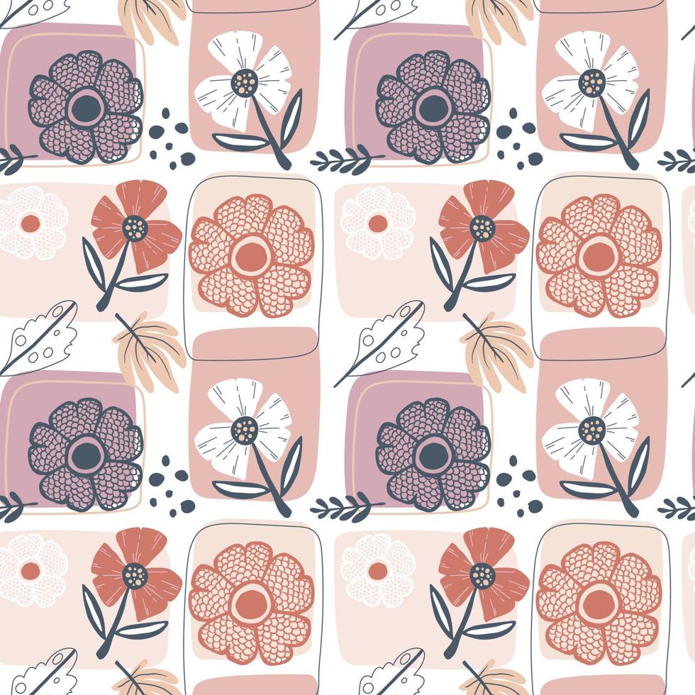 Floral Seamless Pattern in pastel theme vector
