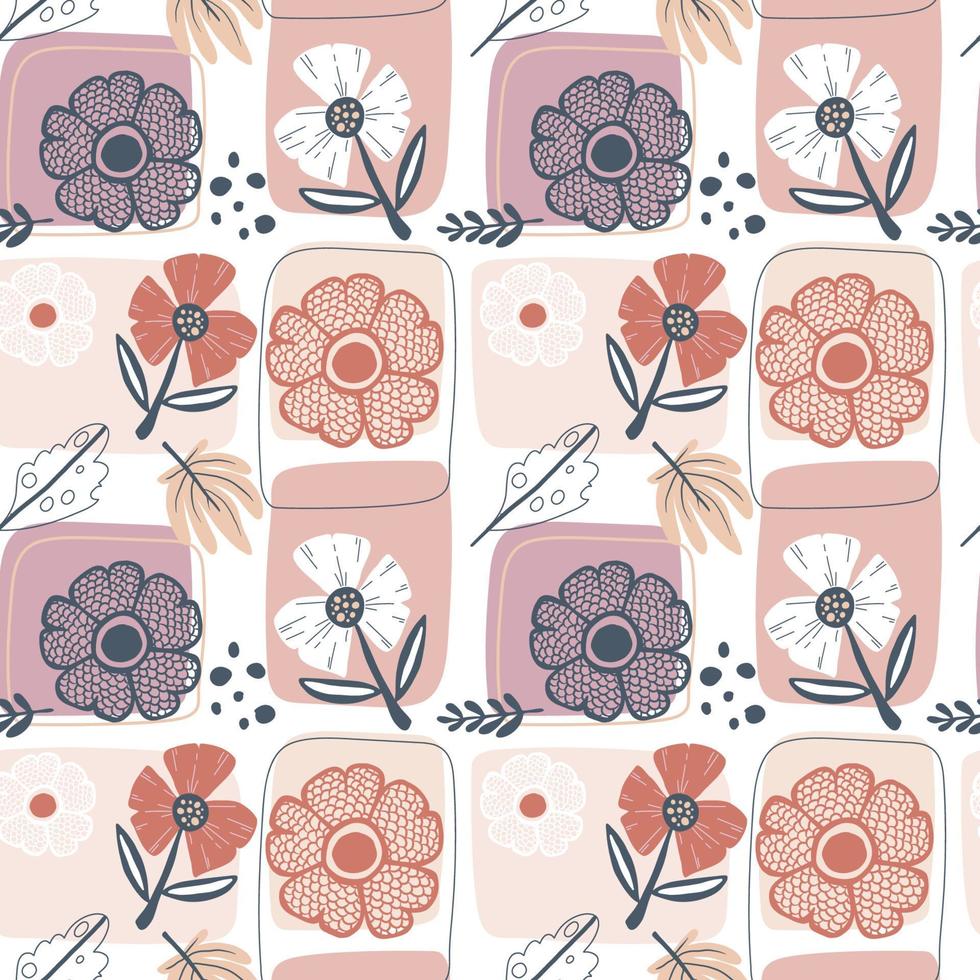 patrón floral transparente en tema pastel vector