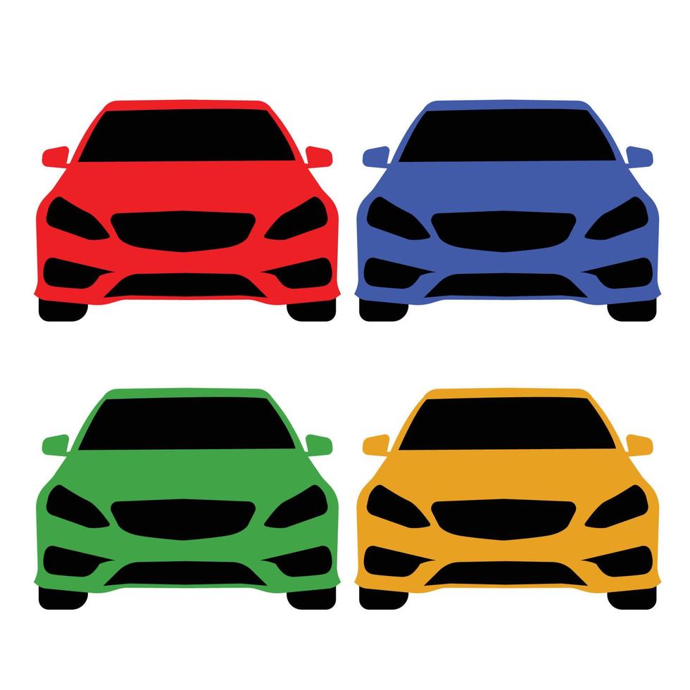 car icon color set vector design