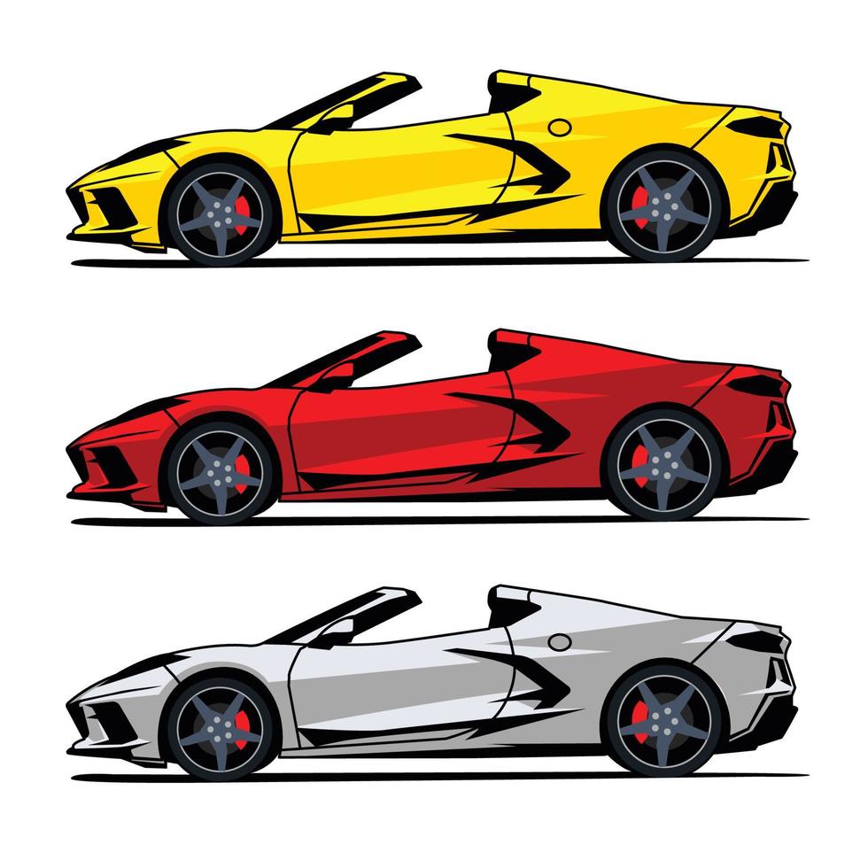 fast car side view vector design