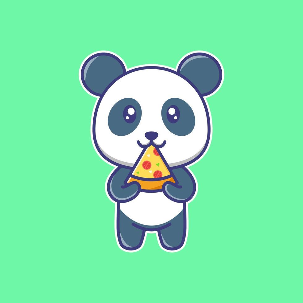 Cute panda cartoon sticker. Cute animal illustration. Happy panda cartoon. vector