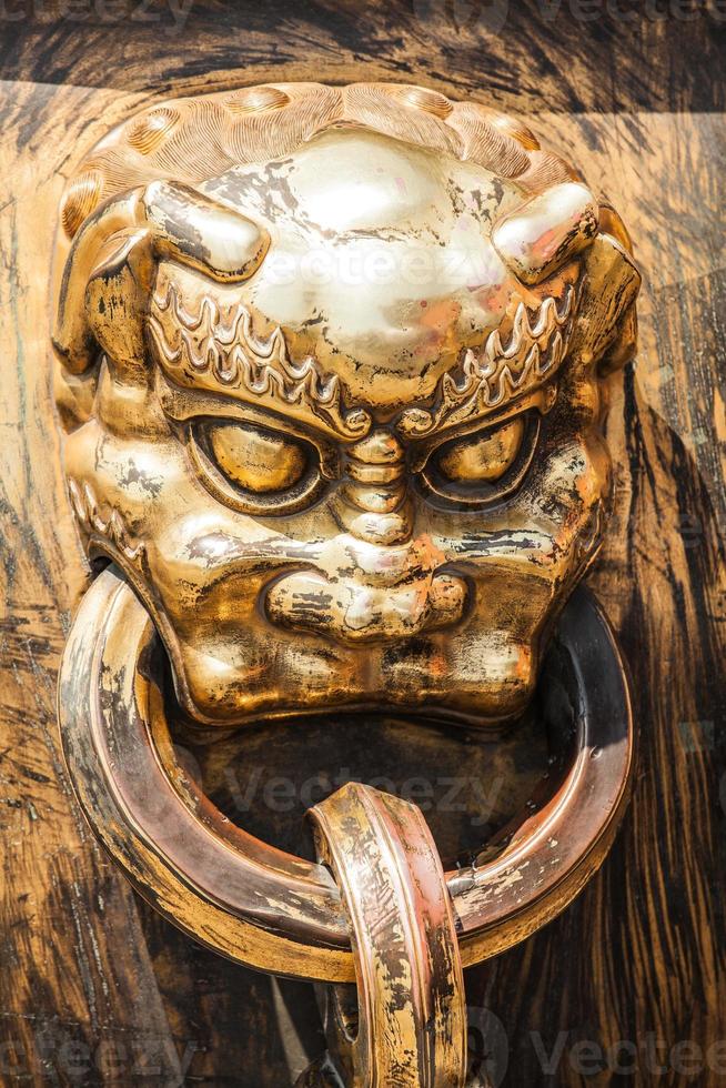 Head of dragon handle in ancient chinese palace photo