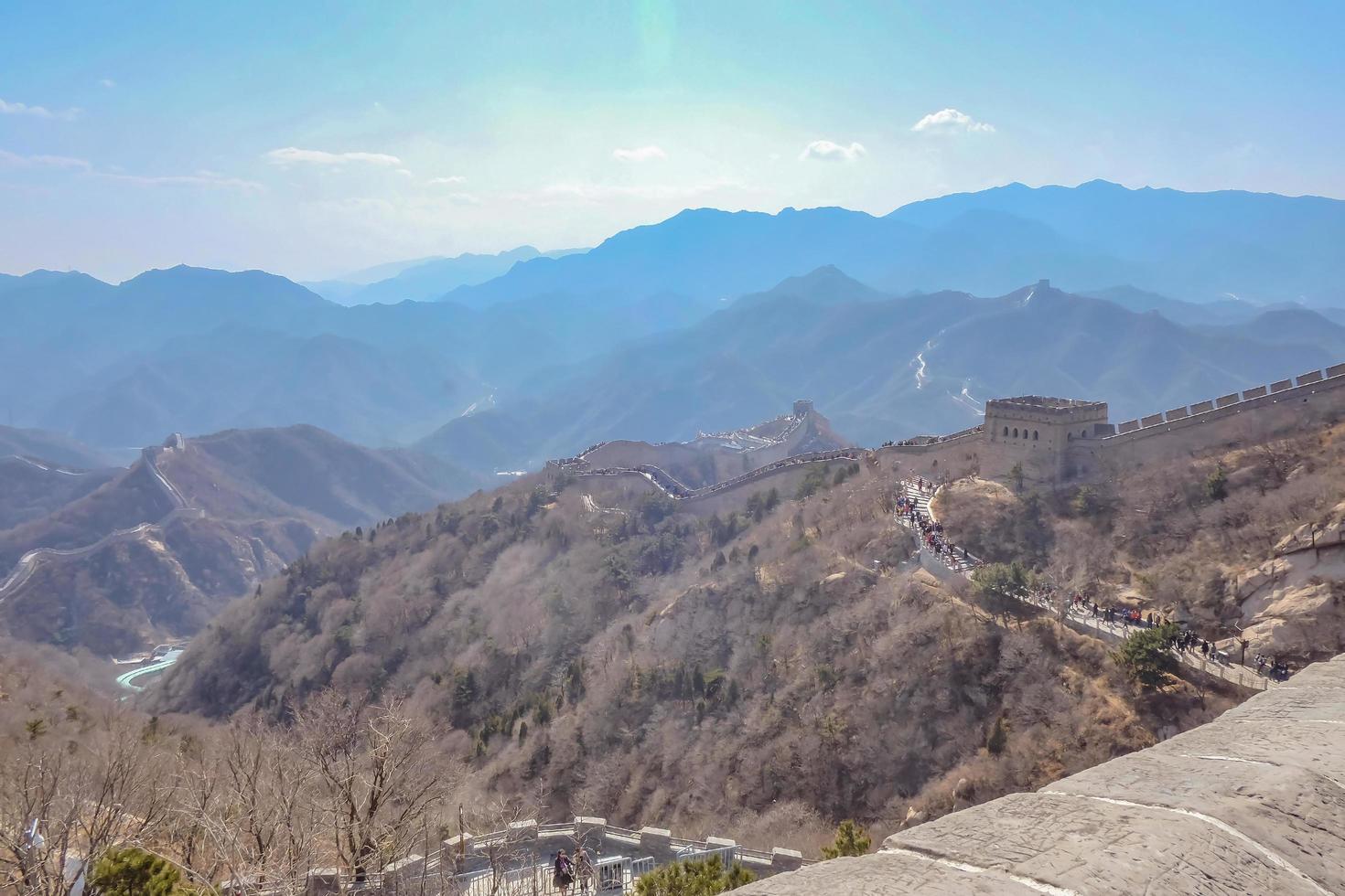 Great Wall of China in autumn season in Beijing city china.Great wall of China one of the 7 Wonders of the World photo