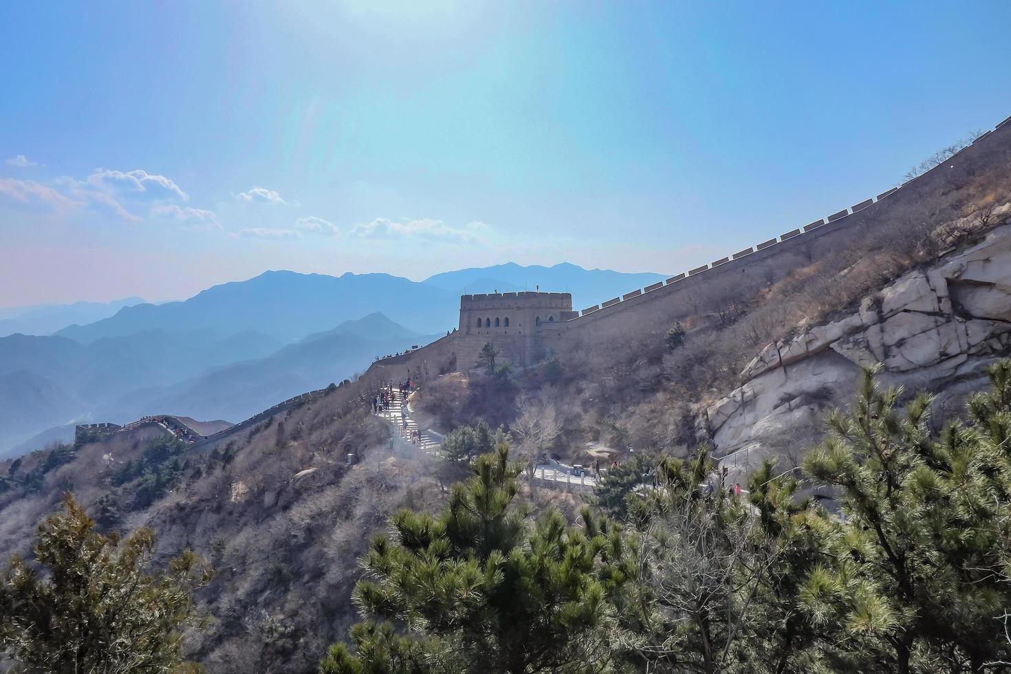 Great Wall of China in autumn season in Beijing city china.Great wall of China one of the 7 Wonders of the World photo