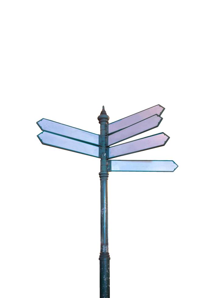 Mock up White Guidepost on isolated Background photo