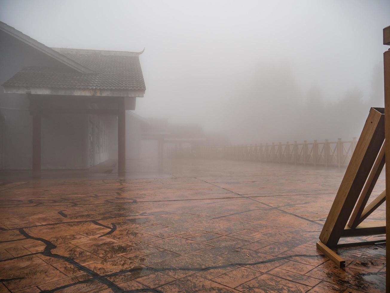 Fog cover all of tianzi mountain in Zhangjiajie National Forest Park in Wulingyuan District Zhangjiajie City China in the Foggy day. photo