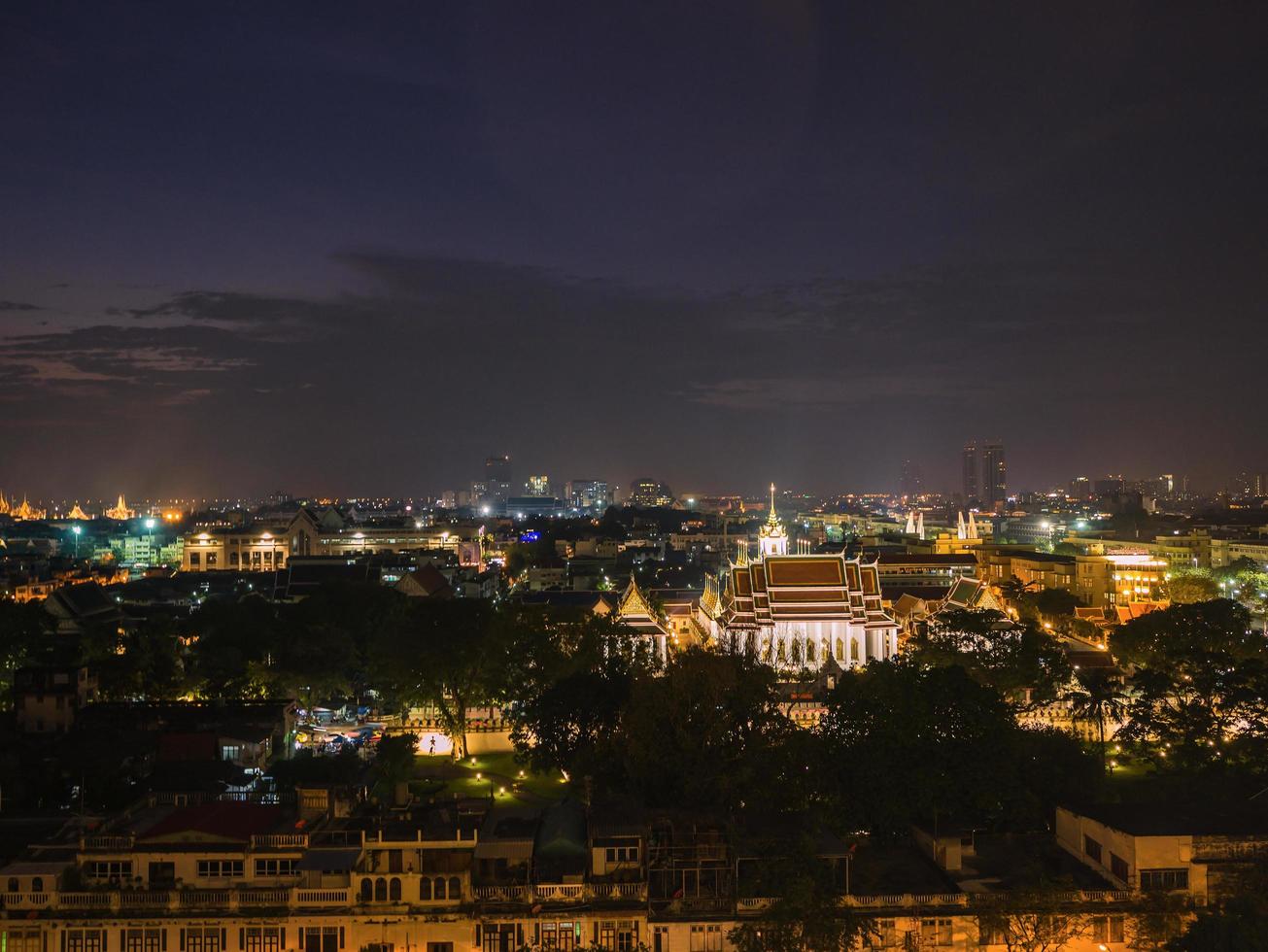 Bangkok Cityscape  view from golden mount at wat saket temple Thailand.The landmark travel destination of bangkok city thailand photo