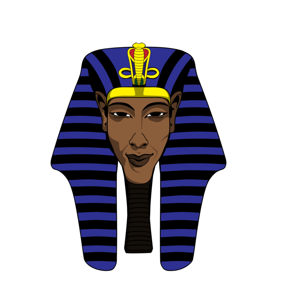 Colored illustration of the 18th dynasty ancient Egyptian Pharaoh, Akhenaten png