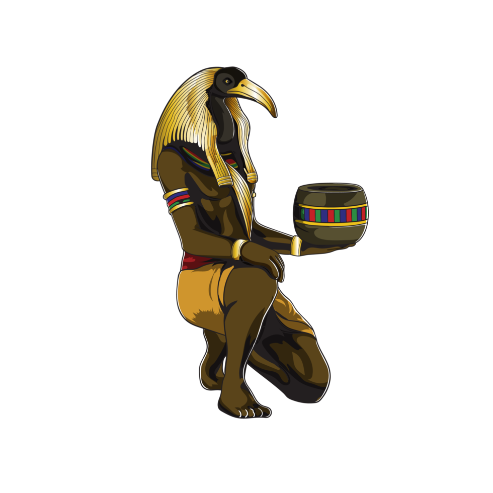 Colored illustration of the Ancient Egyptian diety, Thoth png