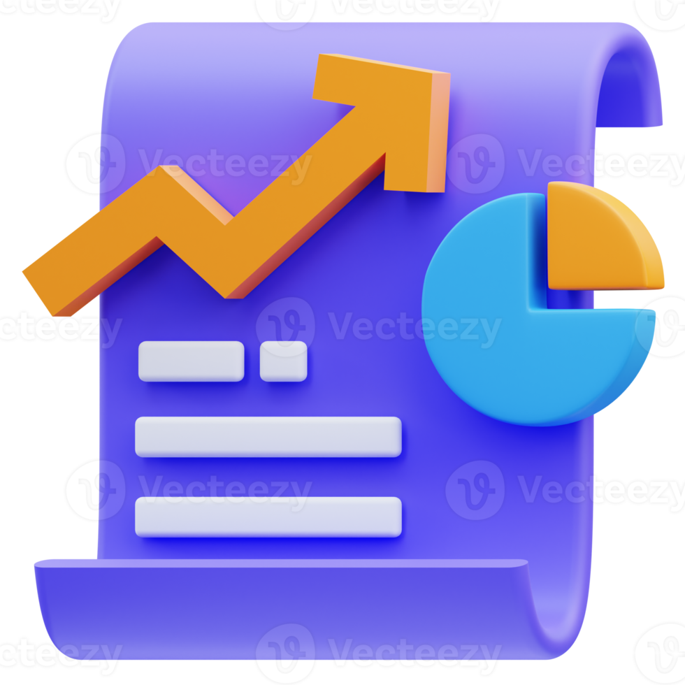 La representación 3d de la ilustración del icono de análisis de ingresos está aumentando rápidamente png