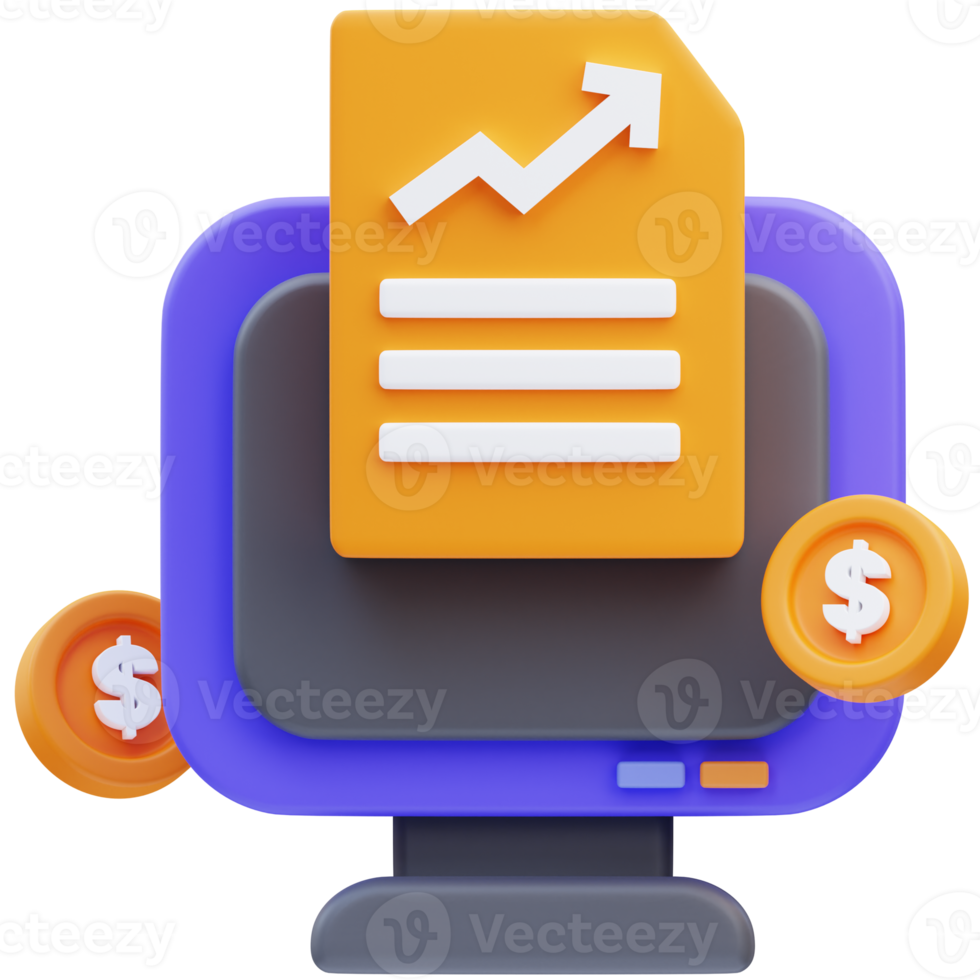 3d rendering of marketing growth icon illustration increases png