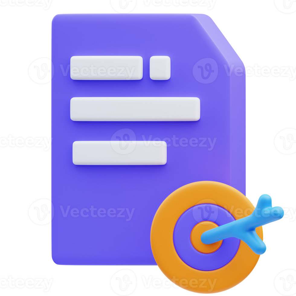 3d rendering of marketing goal plan icon illustration png