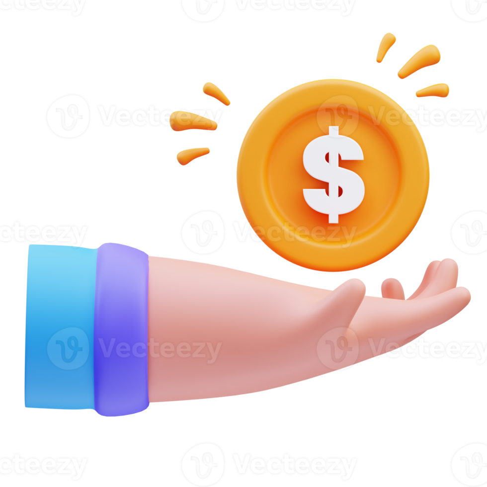 3d rendering of hand gesture marketing redeem point icon illustration png