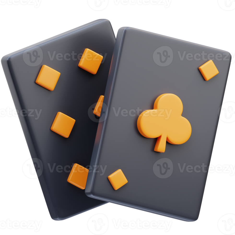 3d rendering of game icon illustration, card game png