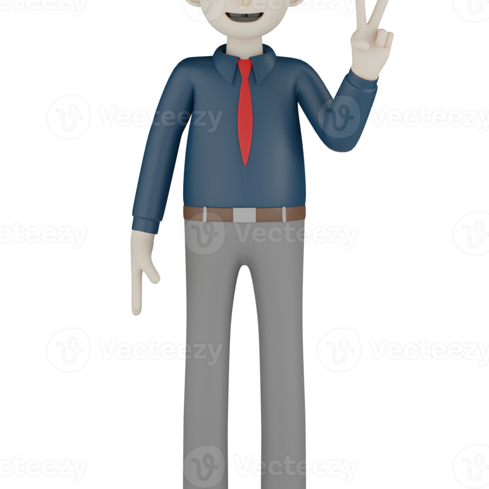 3d hombre de negocios aislado con camisa azul png