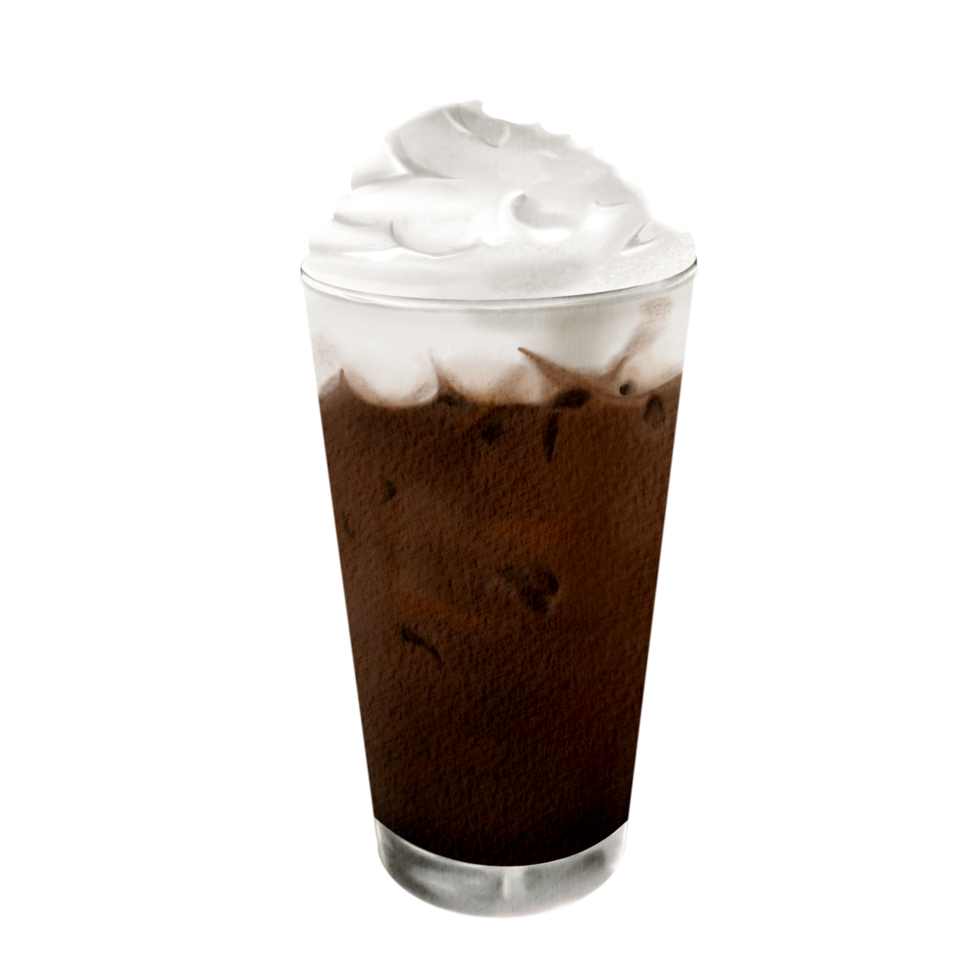 conjunto de acuarela de café helado png