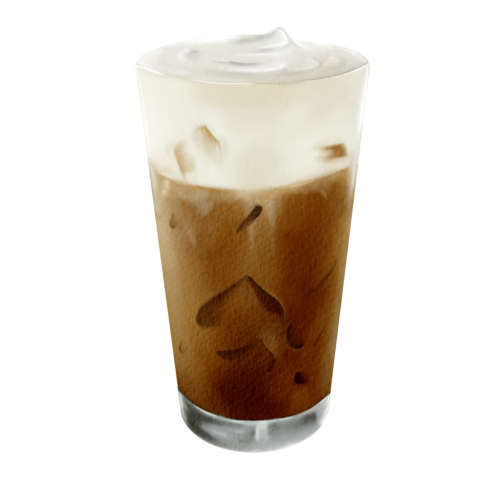 conjunto de acuarela de café helado png