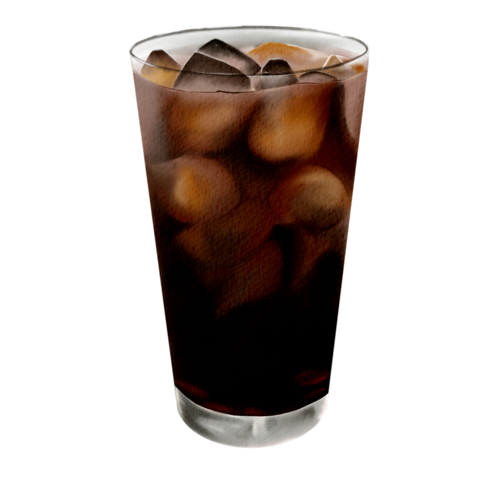 iced kaffe vattenfärg uppsättning png