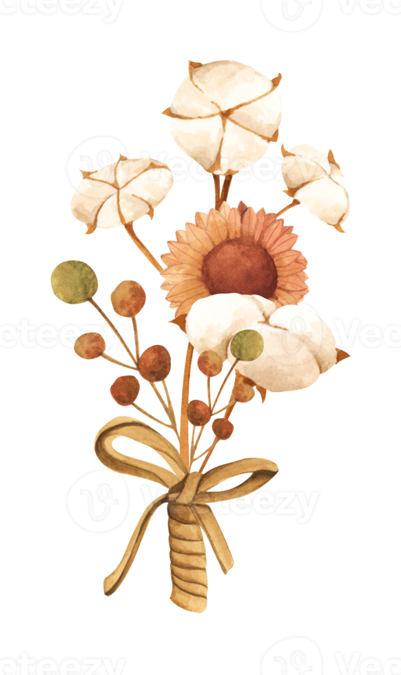 Watercolor floral frame bouquets of autumn leaves. png