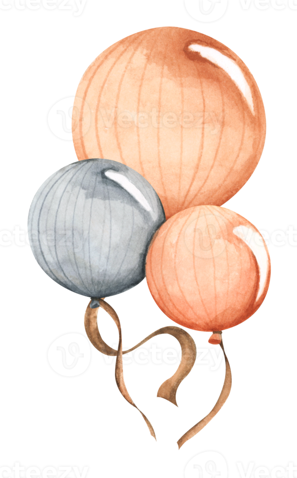 luft ballonger. vattenfärg illustration för vykort, inbjudan, baner. png