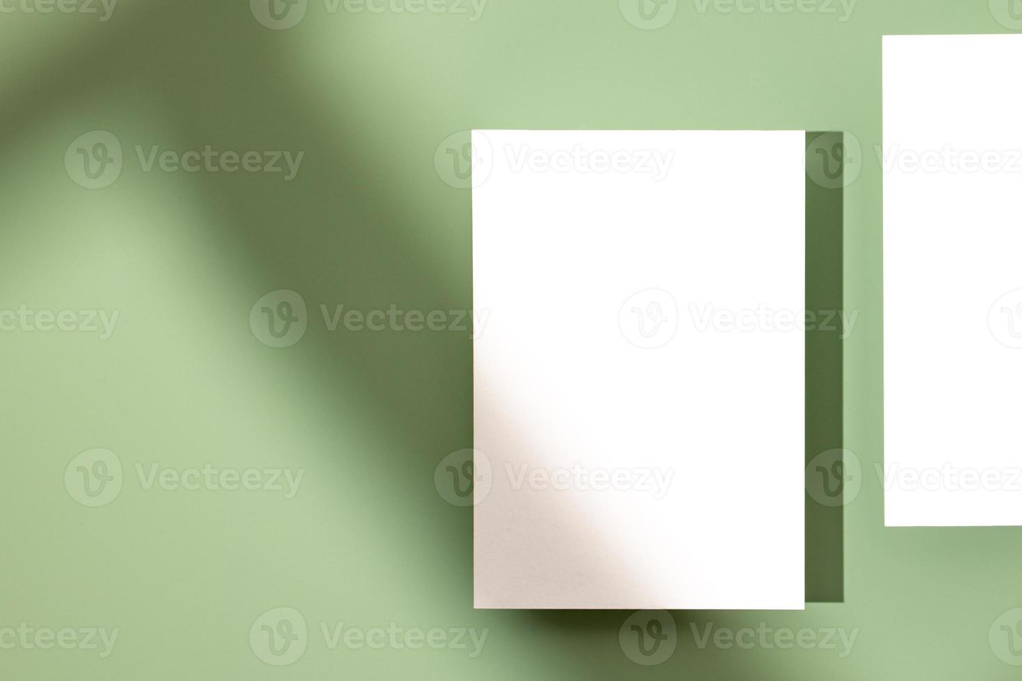 Template paper with shadow on pastel green background , great design for any purposes. Abstract background. Banner template. Advertising photo