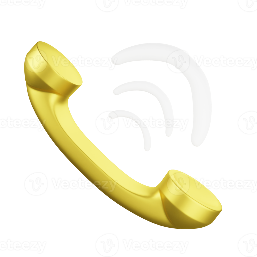 3D rendering phone handle icon on transparent background png