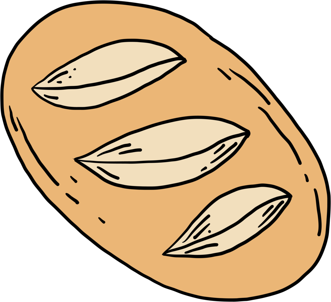 doodle freehand sketch drawing of bread. png