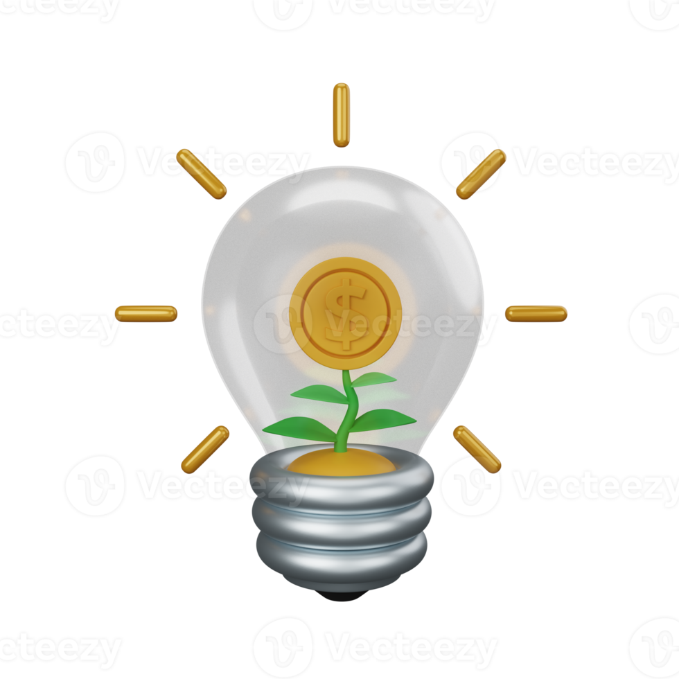 3d interpretazione investimento idea isolato utile per attività commerciale, azienda, economia, aziendale e finanza png
