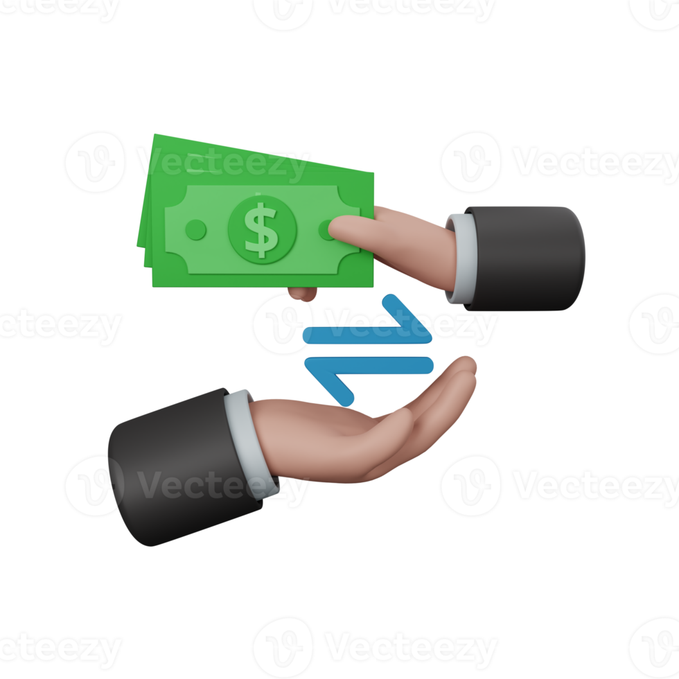 3d rendering transfer money isolated useful for business, currency, economy and finance design png