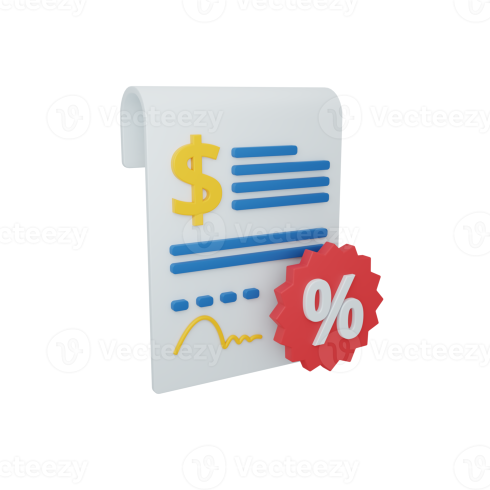 3d rendering tax percentage isolated useful for business, company, economy, corporate and finance png