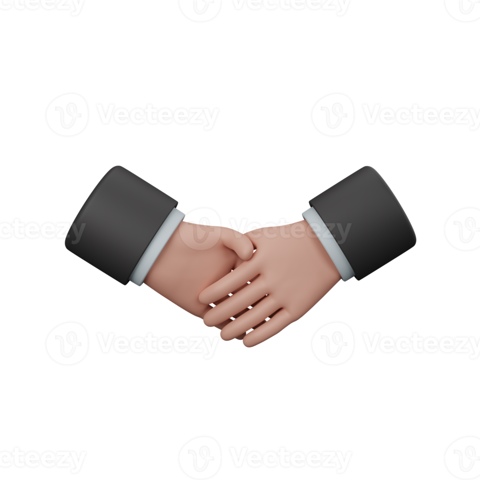 3d rendering handshake isolated useful for business, company, economy, corporate and finance design png