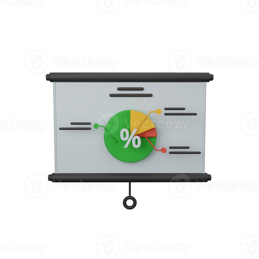 3d rendering pie chart isolated useful for business, company, economy, corporate and finance design png