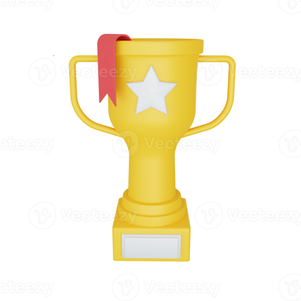 3d rendering trophy isolated useful for business, company, economy, corporate and finance design png