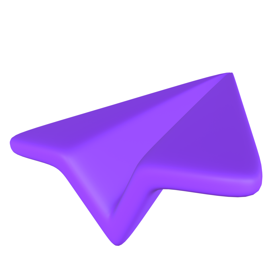 Blue Paper Plane 3D Illustration png