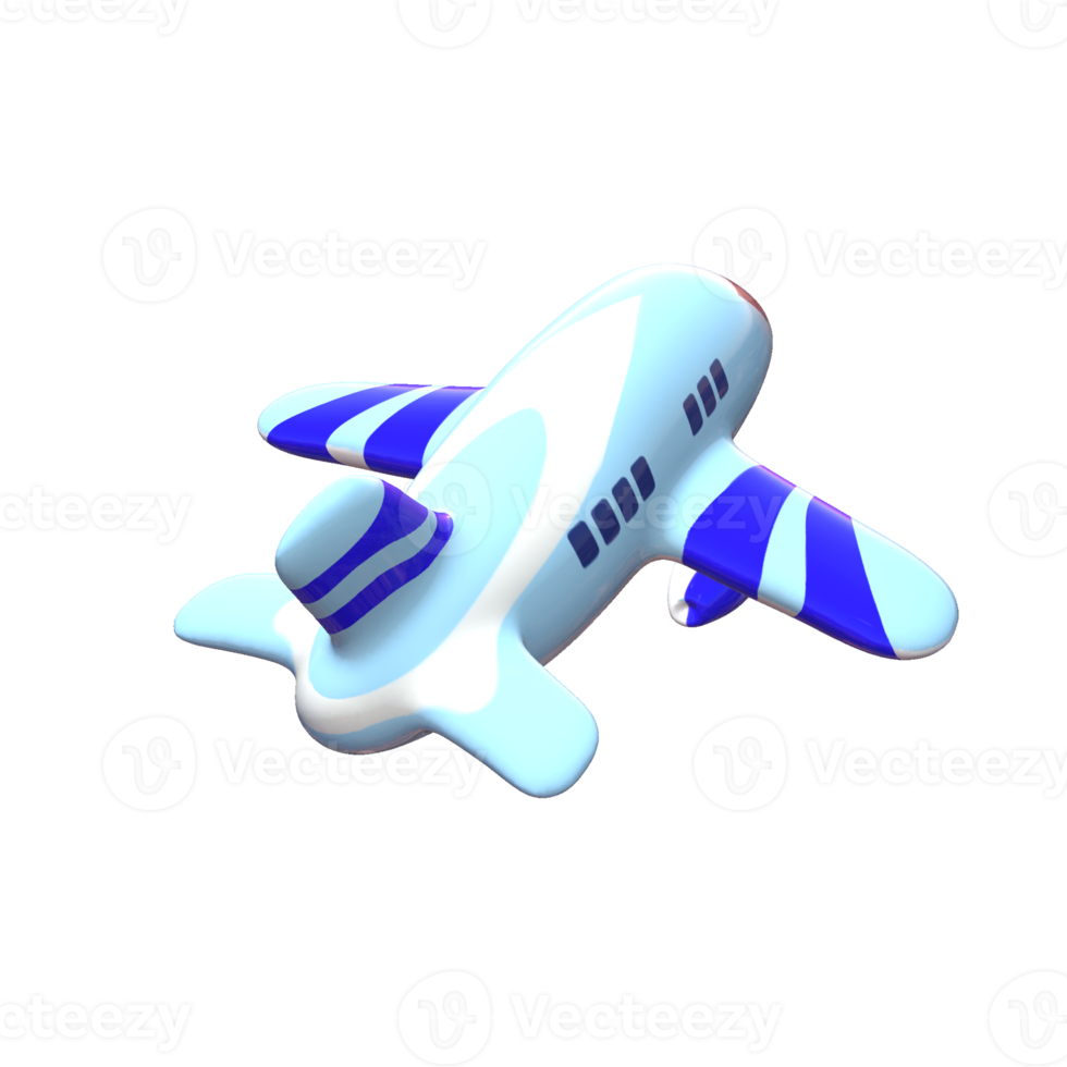 Airplane cartoon png 3d model