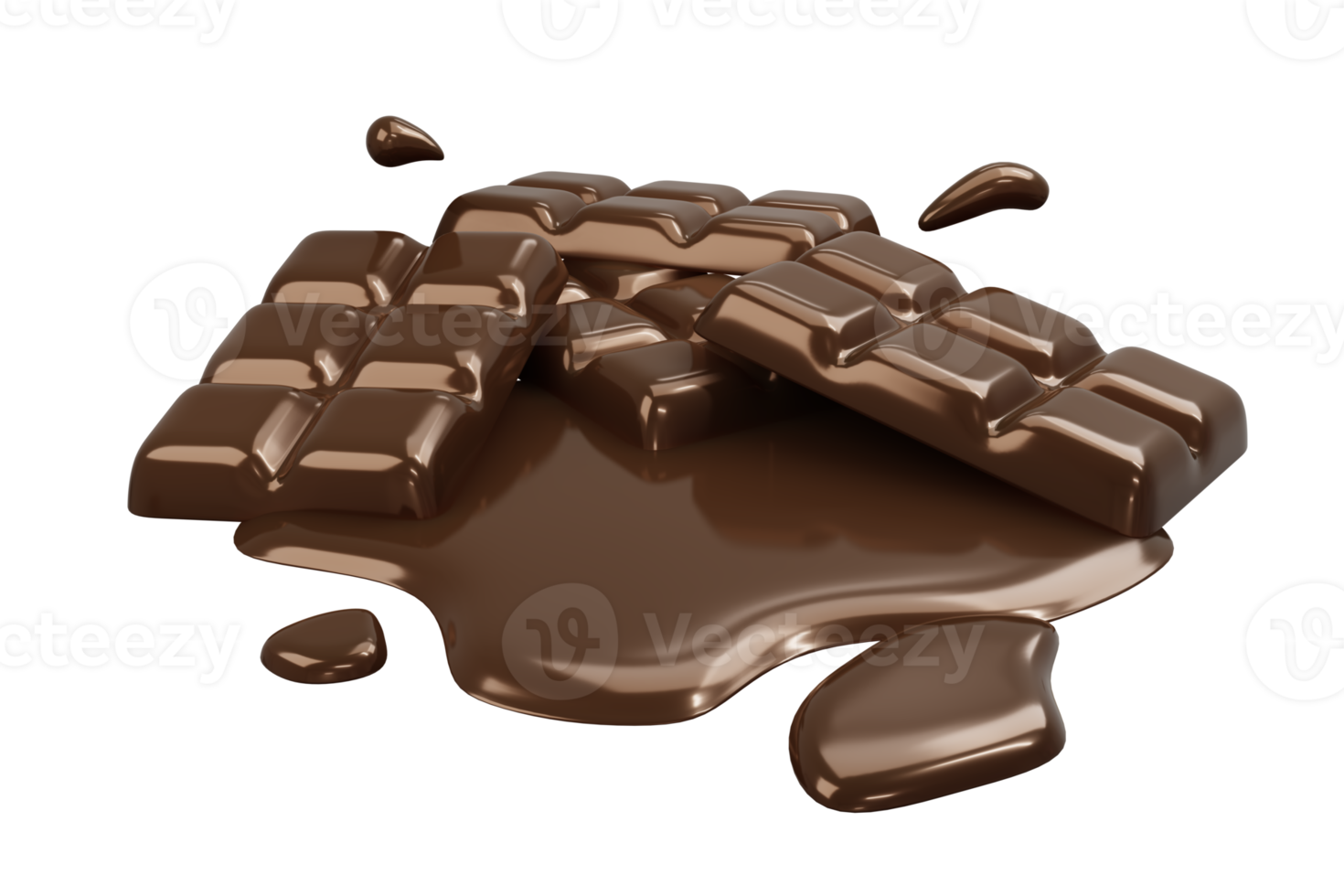 barra de chocolate 3d renderização png